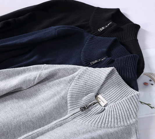 Men's Sweater with Prestige Zipper Closure